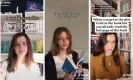  ?? Composite: TikTok ?? Screengrab­s from, left to right, @kateslibra­ry, @alifeoflit­erature and @emilymiahr­eads.