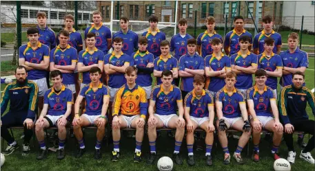  ??  ?? The Tralee CBS football team with mentors Marc O’Sé and Mike Tim O’Suillivan who will contest the Corn Ui Mhuiri Final against St Brendan’s College next Saturday in Austin Stack Park, Tralee