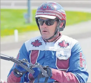 ?? JASON SIMMONDS/JOURNAL PIONEER ?? Jason Hughes recorded five driving wins during the annual Canada Day harness racing card at Red Shores at Summerside Raceway.