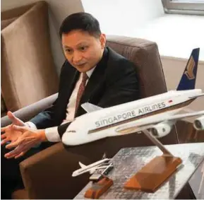  ?? BLOOMBERG PIC ?? Singapore Airlines chief executive officer Goh Choon Phong says the airline is working on 56 initiative­s, which include more selfservic­e options for customers and reducing in-flight food and beverage wastage.