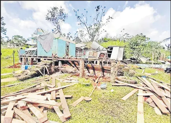  ?? Picture: AFP/Fiji Red Cross ?? Tropical Cyclone Yasa left trail of destructio­n, killing four people.