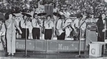  ??  ?? Trombonist Stan Wright plays in his band in the 1970s.