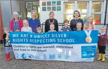  ??  ?? Ulva Primary School pupils and staff were also delighted to win the award.