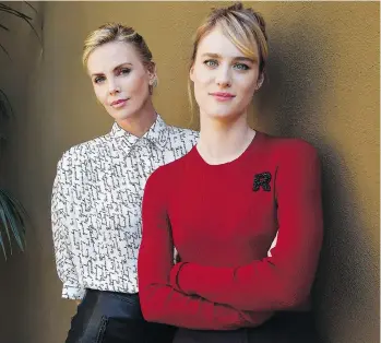  ?? CHRIS PIZZELLO/THE ASSOCIATED PRESS ?? Charlize Theron, left, and Mackenzie Davis were both eager to work with Jason Reitman and Diablo Cody, who share a love of brave storytelli­ng and unconventi­onal tales.