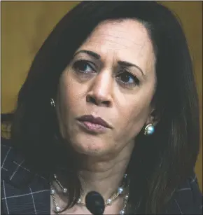  ?? (Roll Call/Tom Williams) ?? Harris attends a Senate Homeland Security and Government­al Affairs Committee hearing June 25 on Capitol Hill in Washington.