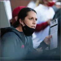  ?? (Special to the NWA Democrat-Gazette/David Beach) ?? Arkansas softball Coach Courtney Deifel has helped lead the Razorbacks from the bottom of the SEC to the top in 2021. The Razorbacks, who are 40-8, earned a share of the conference title with Florida.