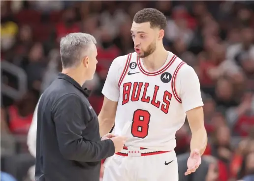  ?? GETTY IMAGES ?? Bulls coach Billy Donovan said he was trying to do what was best for the team at the moment when he benched Zach LaVine against the Magic.