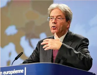  ?? ?? El comisario europeo de Economía, Paolo Gentiloni.