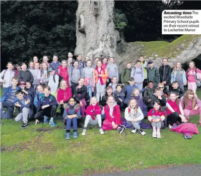  ??  ?? Amazing timethe excited Woodside Primary School pupils on their recent retreat to Lockerbie Manor