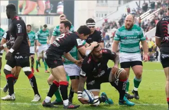  ?? (Photos Frank Muller) ?? Et dire que pour les Toulonnais, tout était bien parti après un essai éclair de Romain Taofifenua.