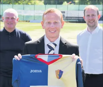  ??  ?? Ready EK boss Stevie Aitken, centre, Ian Durrant, left, and Chris Aitken, will get to work in earnest next week