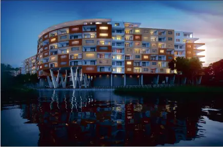  ??  ?? STUNNING: An artist’s impression of Waters Edge at Century City, where 106 of the 144 apartments have already been sold.