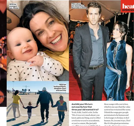  ??  ?? With her youngest son, Winter
With her husband Mario, daughter Onyx and son Ever
TB to when she dated Ryan Reynolds in 2004