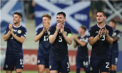  ?? ?? Scotland are guaranteed a place at Euro 2024 with two qualifying matches to spare. Photograph:Yiannis Kourtoglou/Reuters