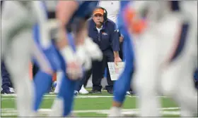  ?? RJ SANGOSTI — THE DENVER POST ?? Denver Broncos head coach Sean Payton watches the action on the field during the first half of the game at Ford Field in Detroit, Michigan on Dec. 16, 2023. The Detroit Lions took on the Denver Broncos during week 15 of 2023 NFL season.