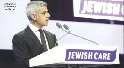  ?? PHOTO: JUSTIN GRAINGE ?? Sadiq Khan addressing the dinner