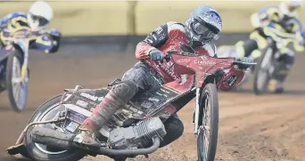  ??  ?? Ulrich Ostergaard in front for Panthers against Belle Vue.