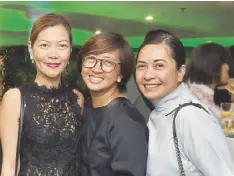  ??  ?? iHoldings Inc. marketing services executive Pinky Abano, Joy Barbara and Plan B Essentials’ Janet Barbara-Liong.