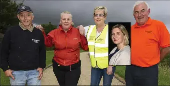  ?? Photos by John Reidy ?? Ray of Sunshine volunteers from left: Willie Reidy, Hanna Curtin, Martina O’Mahony and Charlie Farrelly and inset: Nurse Rachel Flood who has just joined the expidition to Kenya as the group’s mandatory medical officer.