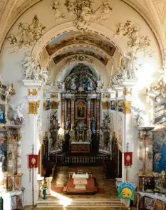  ?? Foto: Ralph Manhalter ?? Die Kirche Maria Geburt in Schießen ist ein besonders schönes Beispiel der barocken Pracht im Landkreis Neu  Ulm.