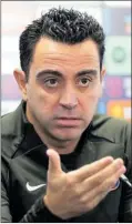  ?? ?? Xavi, en rueda de prensa.