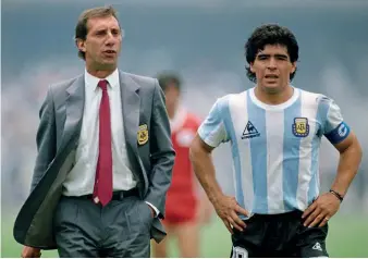 ??  ?? Coach and captain… Carlos Bilardo and Maradona in Mexico