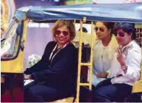  ?? Photo/ashraf Padanna ?? Foreign tourists riding a tuk-tuk at KTM in Kochi on Saturday.