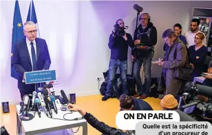  ??  ?? Emu Rémy Heitz a laissé paraître son trouble lors de la conférence de presse qui a suivi la tuerie de Strasbourg. ON EN PARLE Quelle est la spécificit­é d’un procureur de la République de Paris?