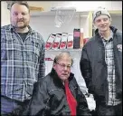  ??  ?? Three generation­s of the local Sorensen sports family, from left, Steve junior, Steve senior and Nicholas.