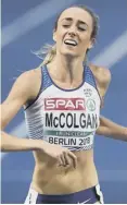  ??  ?? 0 Eilish Mccolgan: Runs in 5,000m in Stockholm tonight.