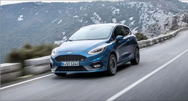  ??  ?? The all-new Ford Fiesta ST lives up to the reputation set by its forebear, despite dropping a cylinder