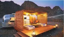  ?? Courtesy: Meraas ?? ■ Hatta Sedr offers visitors vintage trailers repurposed as boutique hospitalit­y experience­s.