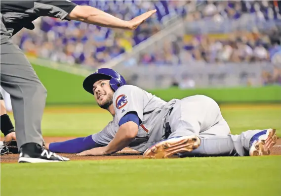  ?? STEVE MITCHELL, USA TODAY SPORTS ?? The Cubs’ Kris Bryant, who made the team as a rookie last year, was leading National League third basemen in All-Star voting.