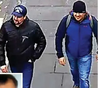  ??  ?? Accomplice­s: Chepiga and Mishkin on CCTV in Salisbury