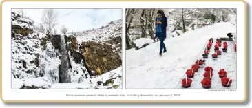  ??  ?? Snow covered several cities in western Iran, including Hamedan, on January 6, 2018. TASNIM NEWS AGENCY