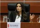  ??  ?? Longoria at the Climate Change and Economic Opportunit­y panel at Florida University in 2016. Photograph: Alexander Tamargo/Getty Images