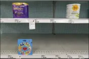  ?? MICHAEL CONROY — THE ASSOCIATED PRESS FILE ?? Baby formula is displayed on the shelves of a grocery store in Carmel, Ind.