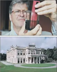  ??  ?? Textile conservato­r Jonathan Tetley measures the acidity in 150 years’ worth of dirt from one of the finest carpets at Brodsworth Hall, which is preserved by English Heritage.