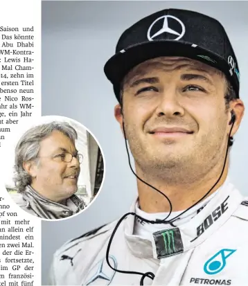  ?? BILD: SN/AFP/ISAKOVIC ?? Nico Rosberg will Sonntag mit Vater Keke „gleichzieh­en“.