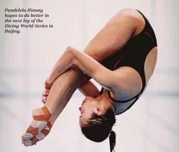  ??  ?? Pandelela Rinong hopes to do better in the next leg of the Diving World Series in Beijing.