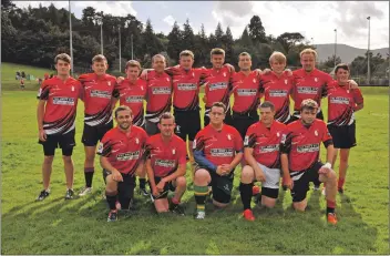  ?? 01_B38rugby01 ?? The Arran Rugby Club team who sit second in the league after three games.