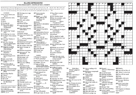 NEW YORK TIMES CROSSWORD PUZZLE - PressReader