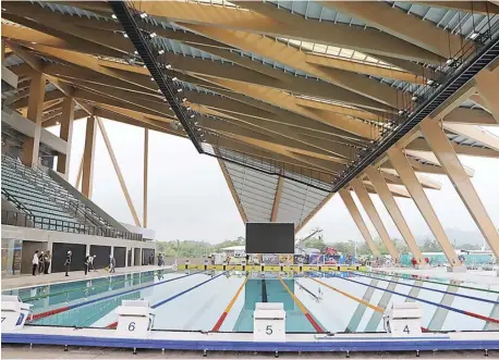  ??  ?? THE Aquatic Center can host world-class swimming competitio­n.