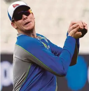  ?? AFP PIC ?? Australia captain Steve Smith training at Edgbaston ground in Birmingham on Wednesday.