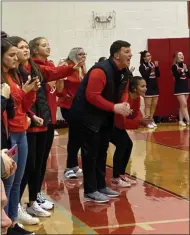  ?? PHOTO PROVIDED BY MIKE MITCHELL ?? Nick Clark rallies the Red Raider student section