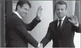  ??  ?? Giuseppe Conte dhe Emmanuel Macron