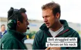  ??  ?? Bell struggled with g-forces on his neck