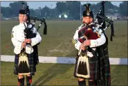  ??  ?? Bagpipers at the event.