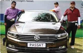  ??  ?? Rakesh Vadlamudi, Satish Cheeti and Ajay Kumar Reddy. V with the New Passat