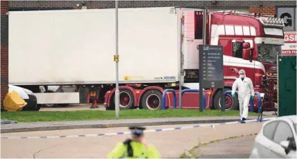  ??  ?? ALLEGED DRIVER:
The alleged driver of the truck, a 25-year-old from Northern Ireland, has already been charged over the deaths.